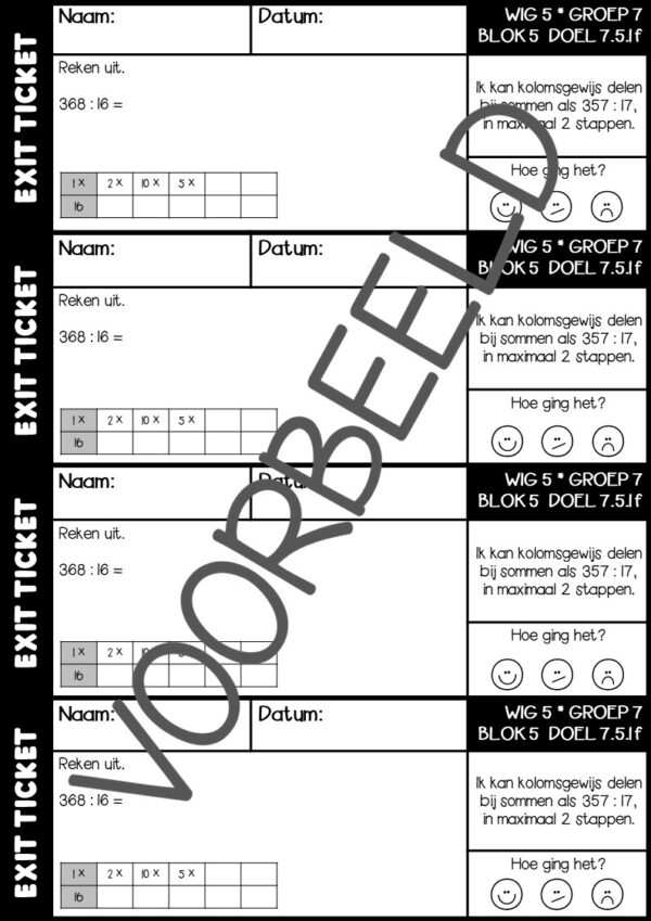 EXIT TICKETS WERELD IN GETALLEN 5 GROEP 7 BLOK 5 - Afbeelding 2