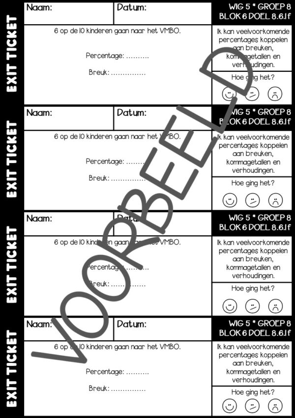 EXIT TICKETS WERELD IN GETALLEN 5 GROEP 8 BLOK 6 - Afbeelding 2