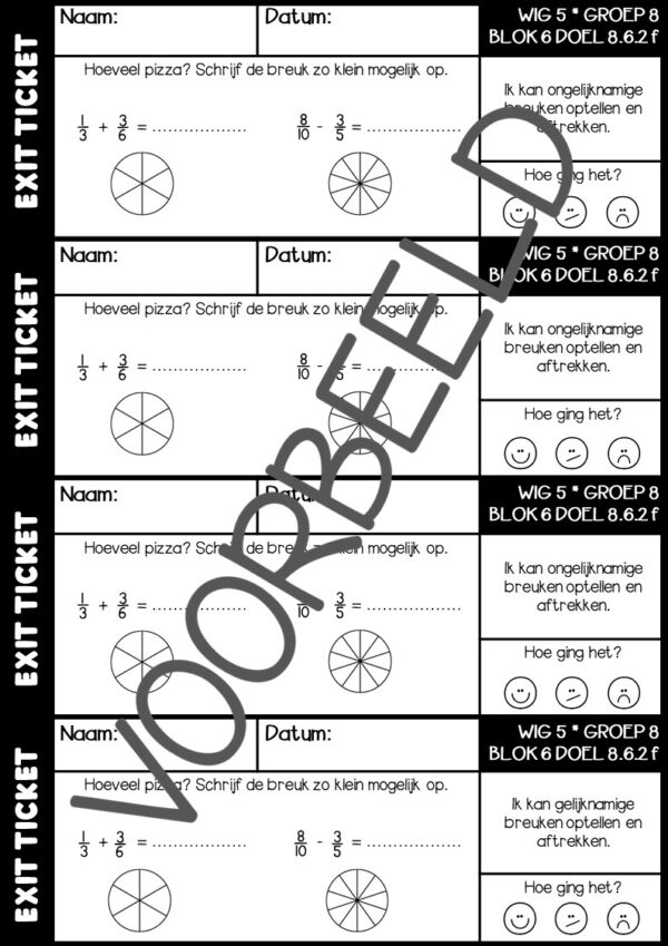 EXIT TICKETS WERELD IN GETALLEN 5 GROEP 8 BLOK 6 - Afbeelding 3