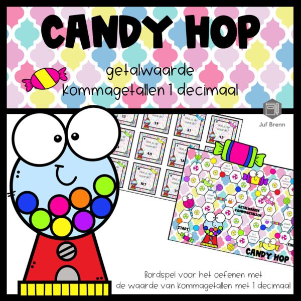 CANDY HOP: GETALWAARDE KOMMAGETALLEN 1 DECIMAAL