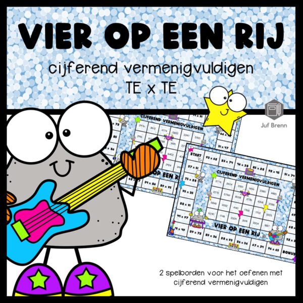 VIER OP EEN RIJ: CIJFEREND VERMENIGVULDIGEN TE X TE