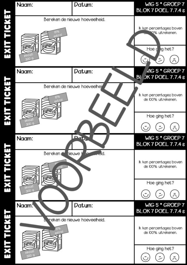 EXIT TICKETS WERELD IN GETALLEN 5 GROEP 7 BLOK 7 - Afbeelding 6