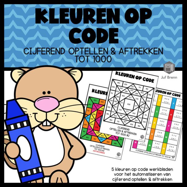 KLEUREN OP CODE CIJFEREND OPTELLEN EN AFTREKKEN TOT 1000