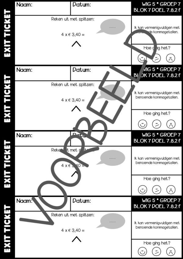 EXIT TICKETS WERELD IN GETALLEN 5 GROEP 7 BLOK 8 - Afbeelding 3