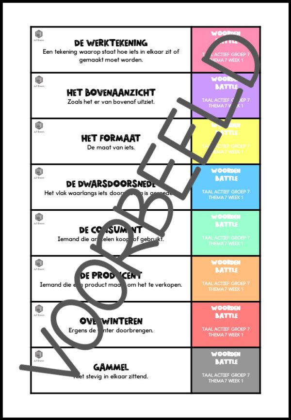 TAAL ACTIEF VERSIE 5 WOORDEN BATTLE GROEP 7 THEMA 7 - Afbeelding 2