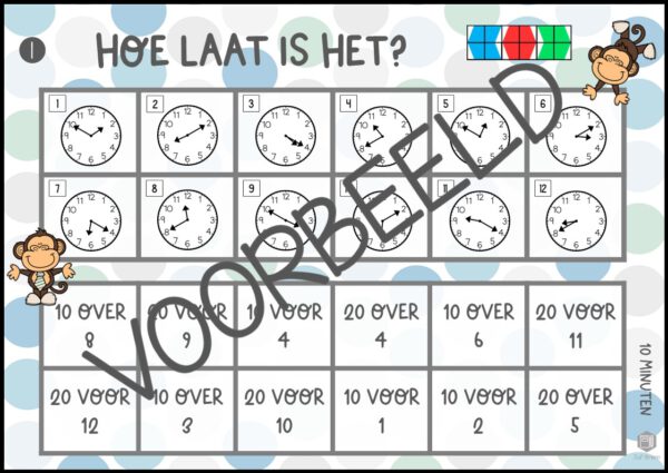 MINI LOCO: KLOKKIJKEN 10 MINUTEN ANALOOG - WOORDEN VLAAMSE VERSIE - Afbeelding 2