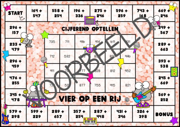 VIER OP EEN RIJ: CIJFEREND OPTELLEN TOT 1000 - Afbeelding 2