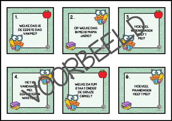 REKENEN IN DE RUIMTE WIG 5 GROEP 4 BLOK 9 MAANDKALENDER - Afbeelding 2
