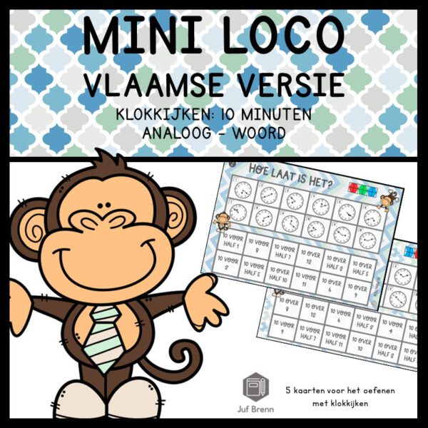 MINI LOCO: KLOKKIJKEN 10 MINUTEN ANALOOG - WOORDEN VLAAMSE VERSIE