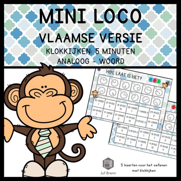 MINI LOCO: KLOKKIJKEN 5 MINUTEN ANALOOG - WOORDEN VLAAMSE VERSIE
