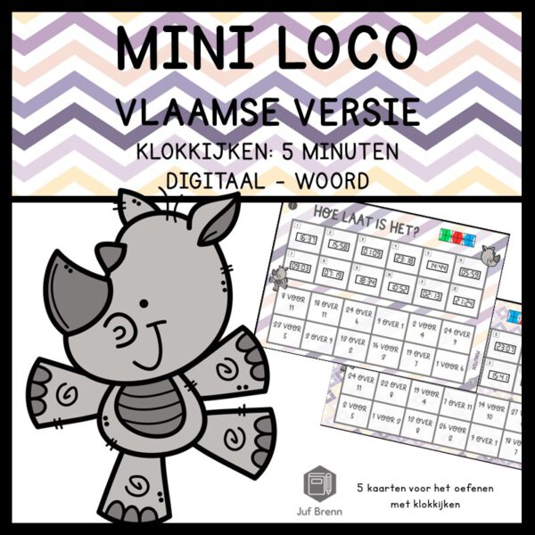 MINI LOCO: KLOKKIJKEN 5 MINUTEN DIGITAAL - WOORDEN VLAAMSE VERSIE