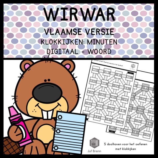 WIRWAR: KLOKKIJKEN MINUTEN DIGITAAL - WOORDEN VLAAMSE VERSIE