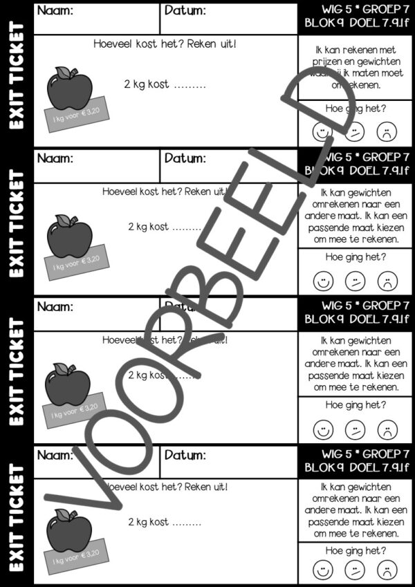 EXIT TICKETS WERELD IN GETALLEN 5 GROEP 7 BLOK 9 - Afbeelding 3
