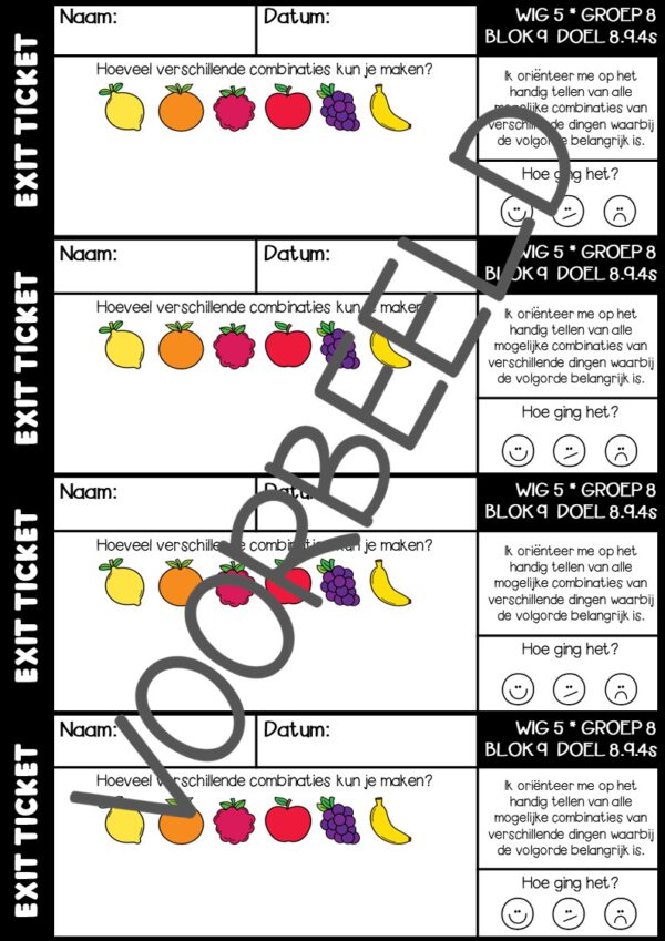 EXIT TICKETS WERELD IN GETALLEN 5 GROEP 8 BLOK 9 - Afbeelding 4