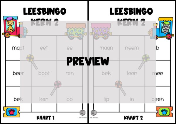 LEESBINGO VEILIG LEREN LEZEN KIM KERN 2 - Afbeelding 2