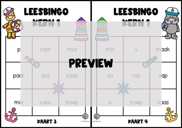 LEESBINGO VEILIG LEREN LEZEN KIM KERN 1 - Afbeelding 3