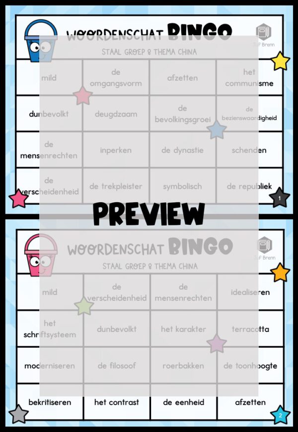 STAAL 1 WOORDENSCHATBINGO GROEP 8 THEMA CHINA - Afbeelding 2