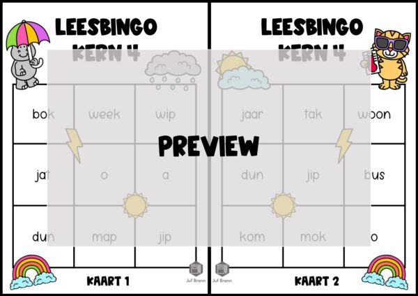 LEESBINGO VEILIG LEREN LEZEN KIM KERN 4 - Afbeelding 2