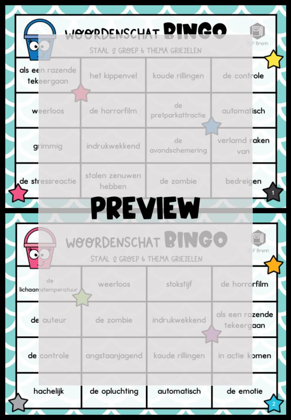 STAAL 2 WOORDENSCHATBINGO GROEP 6 THEMA GRIEZELEN - Afbeelding 2