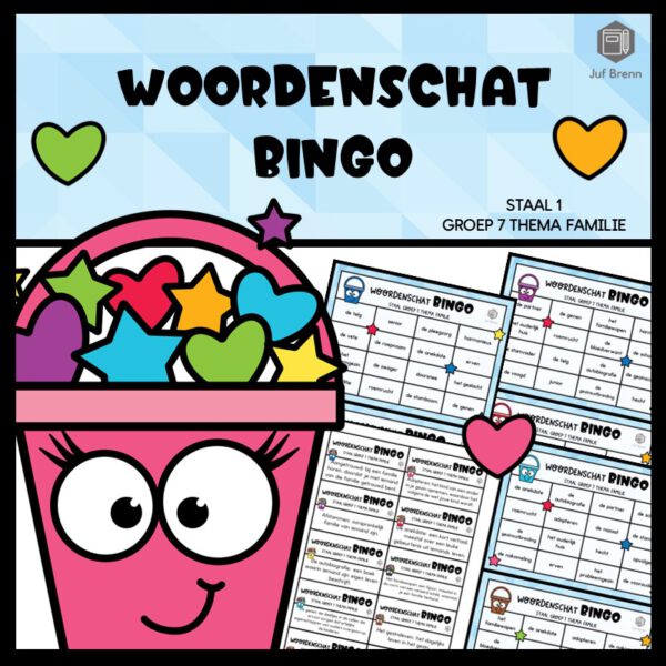 STAAL 1 WOORDENSCHATBINGO GROEP 7 THEMA FAMILIE