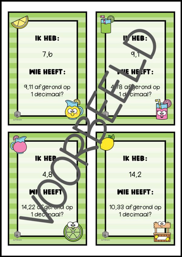 IK HEB WIE HEEFT... KOMMAGETALLEN AFRONDEN OP 1 DECIMAAL - Afbeelding 3