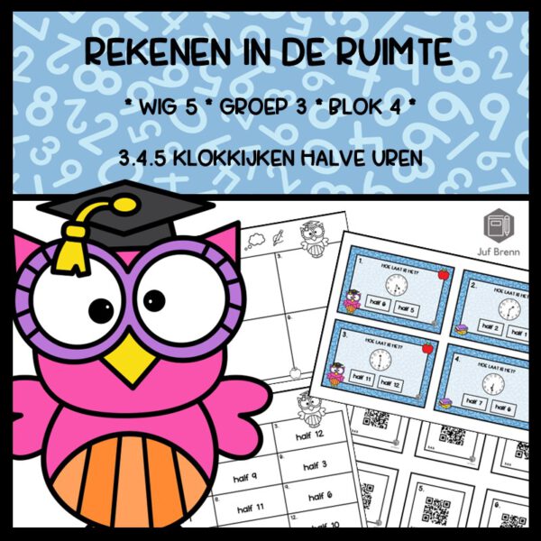 REKENEN IN DE RUIMTE WIG 5 GROEP 3 BLOK 4 KLOKKIJKEN HALVE UREN