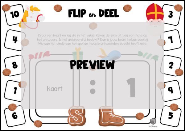 FLIP EN DEEL SINTERKLAAS DEELTAFELS 1 T/M 10 - Afbeelding 2