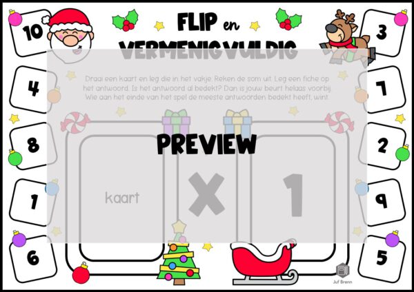 FLIP EN VERMENIGVULDIG KERST TAFELS 1 T/M 10 - Afbeelding 2
