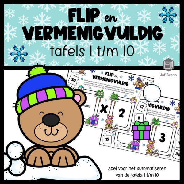 FLIP EN VERMENIGVULDIG WINTER TAFELS 1 T/M 10