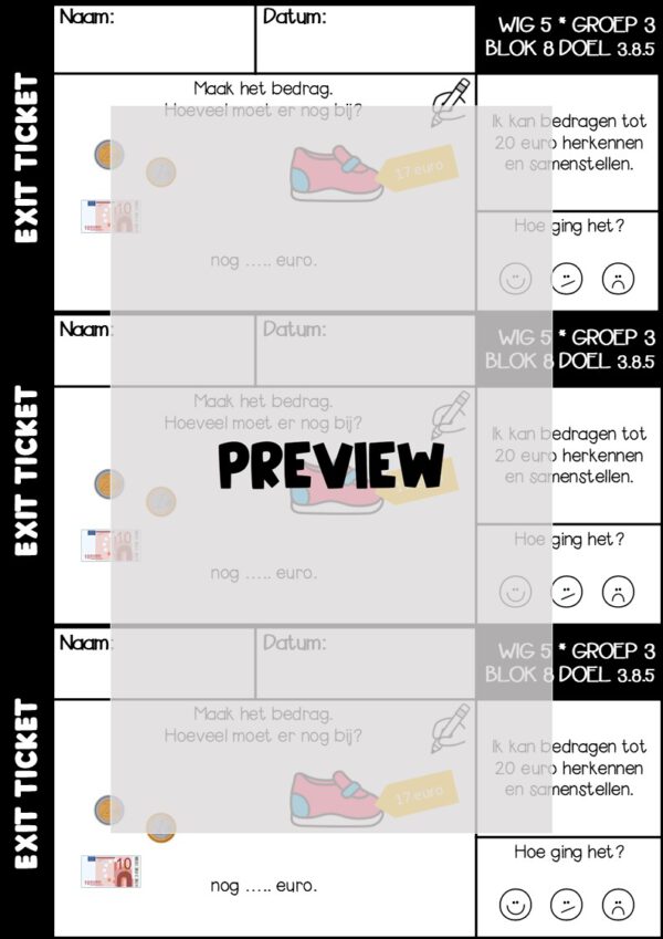 EXIT TICKETS WERELD IN GETALLEN 5 GROEP 3 BLOK 8 - Afbeelding 4