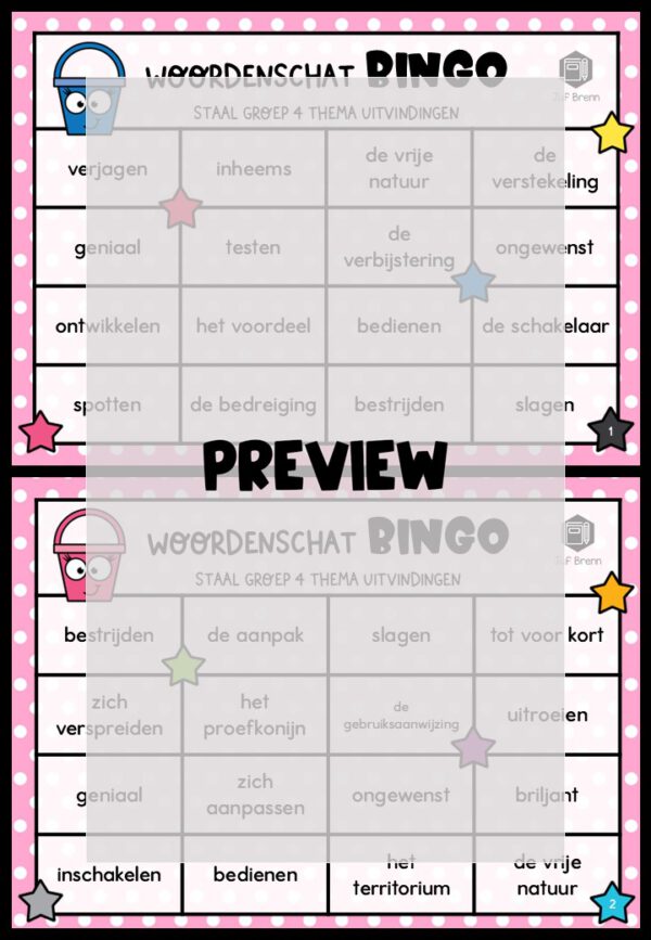 STAAL 2 WOORDENSCHATBINGO GROEP 4 THEMA UITVINDINGEN - Afbeelding 2