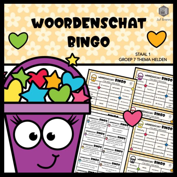 STAAL 1 WOORDENSCHATBINGO GROEP 7 THEMA HELDEN
