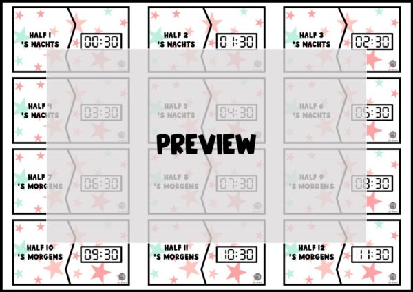 KLOKKEN PUZZELS: HALVE UREN - Afbeelding 5
