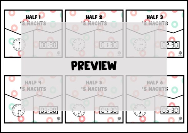 KLOKKEN PUZZELS: HALVE UREN - Afbeelding 2