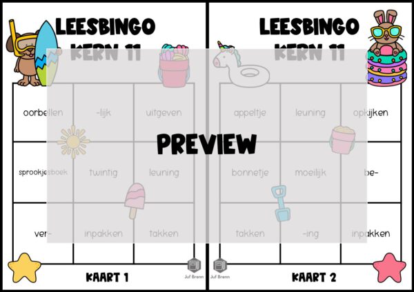 LEESBINGO VEILIG LEREN LEZEN KIM KERN 11 - Afbeelding 2