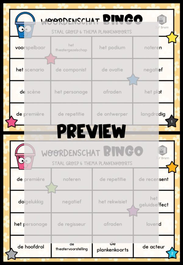 STAAL 1 WOORDENSCHATBINGO GROEP 6 THEMA PLANKENKOORTS - Afbeelding 2