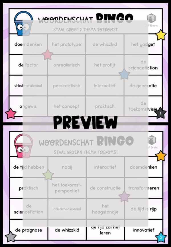 STAAL 1 WOORDENSCHATBINGO GROEP 8 THEMA TOEKOMST - Afbeelding 2