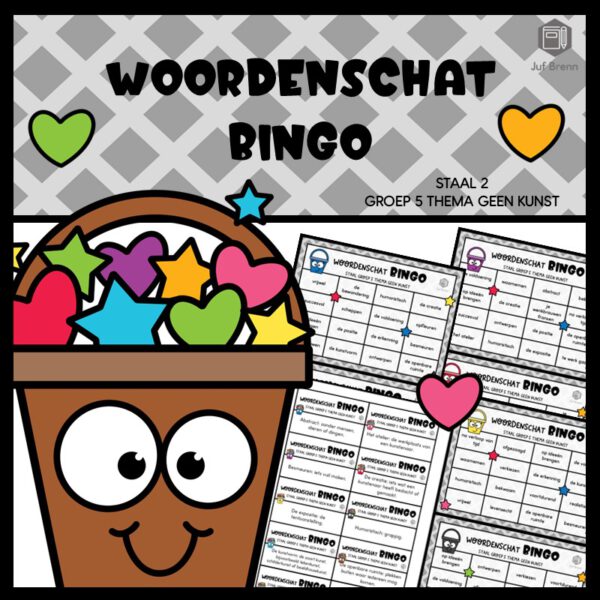 STAAL 2 WOORDENSCHATBINGO GROEP 5 THEMA GEEN KUNST