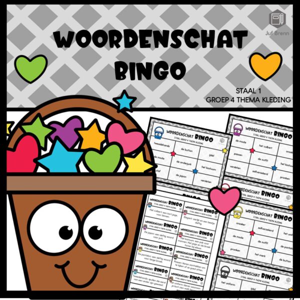 STAAL 1 WOORDENSCHATBINGO GROEP 4 THEMA KLEDING