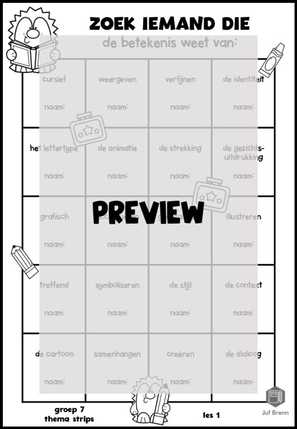 STAAL 1 WOORDENSCHAT ZOEK IEMAND DIE GROEP 7 THEMA STRIPS - Afbeelding 2