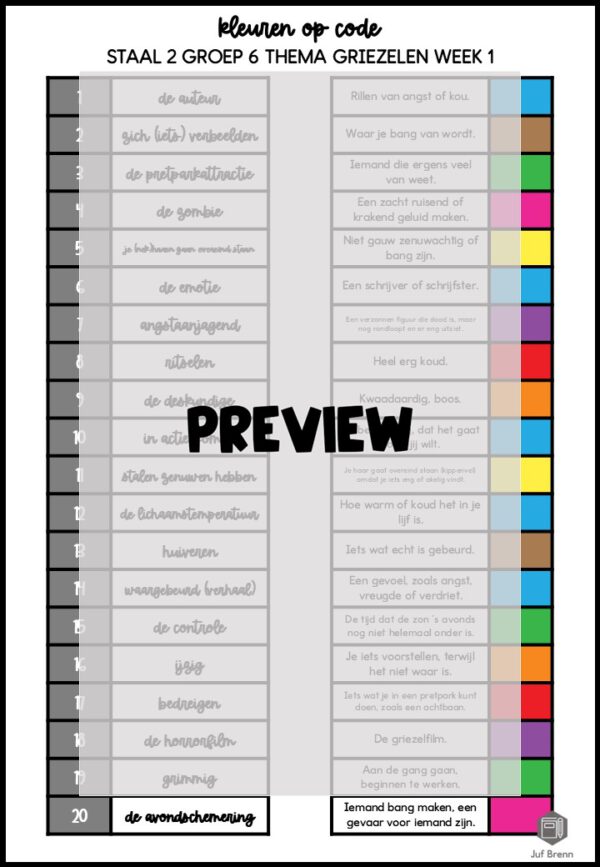 STAAL 2 WOORDENSCHAT KLEUREN OP CODE GROEP 6 THEMA GRIEZELEN - Afbeelding 3