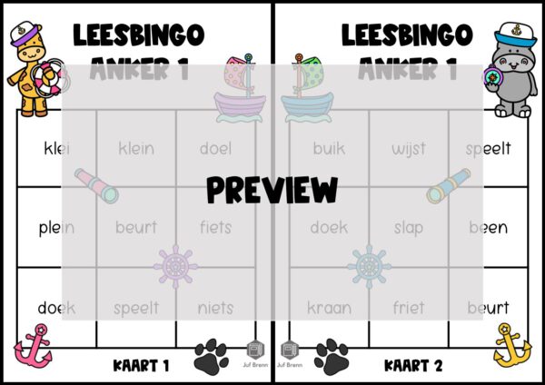 LEESBINGO VEILIG LEREN LEZEN ZOEM ANKER 1 SNUFFEL - Afbeelding 2