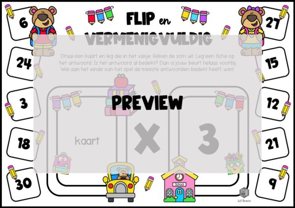 FLIP EN VERMENIGVULDIG BACK TO SCHOOL TAFELS 1 T/M 10 - Afbeelding 2