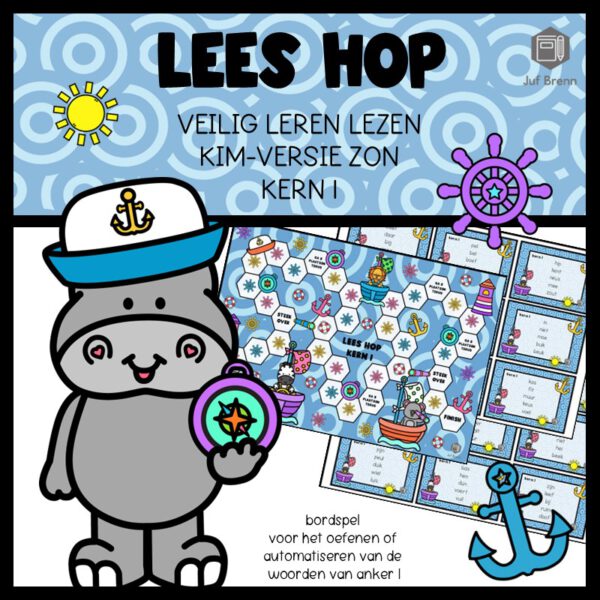 LEES HOP VEILIG LEREN LEZEN ZOEM KERN 1 ZON