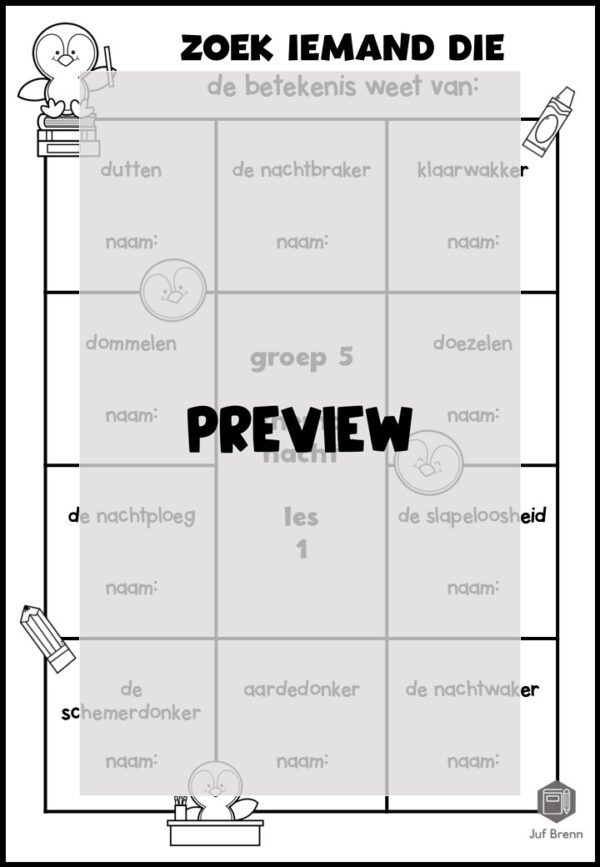STAAL 1 WOORDENSCHAT ZOEK IEMAND DIE GROEP 5 THEMA NACHT - Afbeelding 2