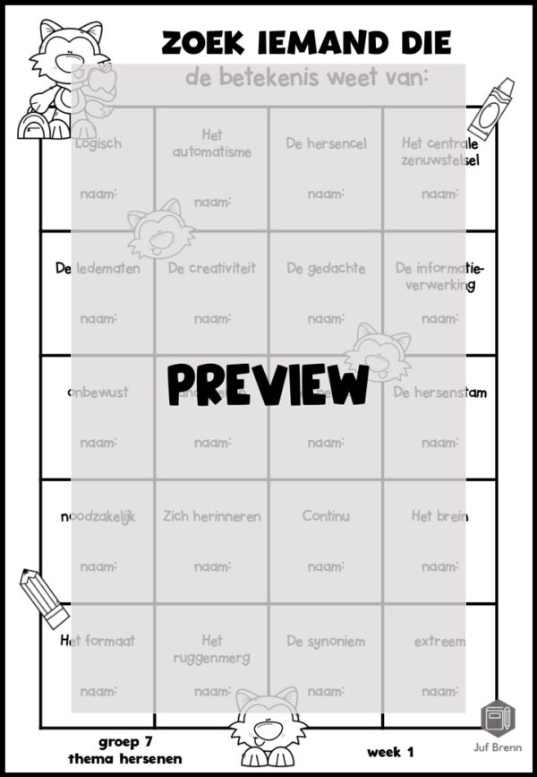 STAAL 2 WOORDENSCHAT ZOEK IEMAND DIE GROEP 7 THEMA HERSENEN - Afbeelding 2