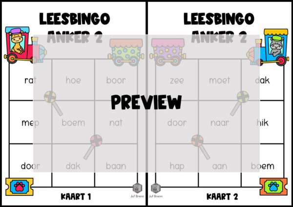 LEESBINGO VEILIG LEREN LEZEN ZOEM ANKER 2 - Afbeelding 2