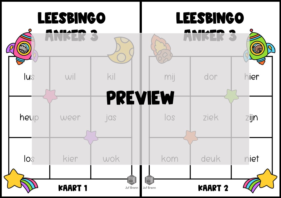 LEESBINGO VEILIG LEREN LEZEN ZOEM ANKER 3 - Afbeelding 2
