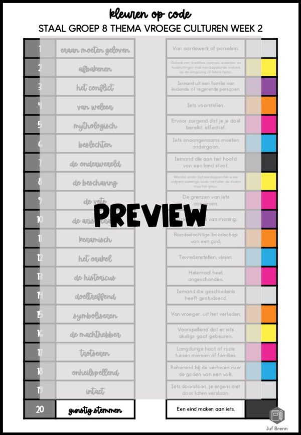 STAAL 2 WOORDENSCHAT KLEUREN OP CODE GROEP 8 THEMA VROEGE CULTUREN - Afbeelding 3