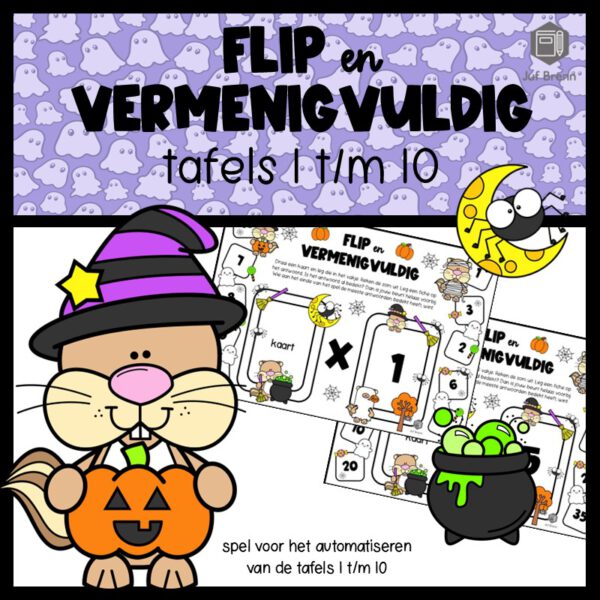 FLIP EN VERMENIGVULDIG HALLOWEEN TAFELS 1 T/M 10